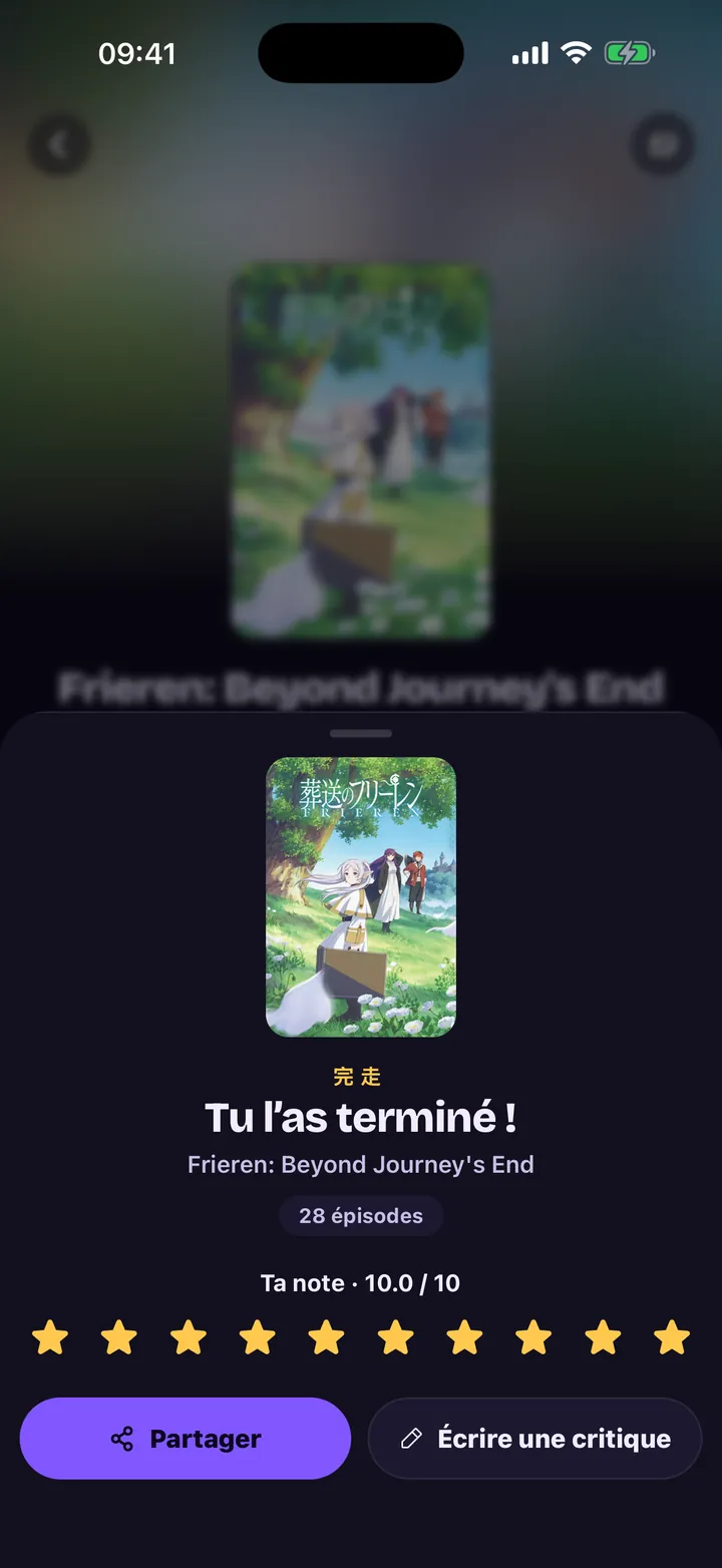 Tu l’as terminé : Frieren, 28 épisodes, noté 10 sur 10
