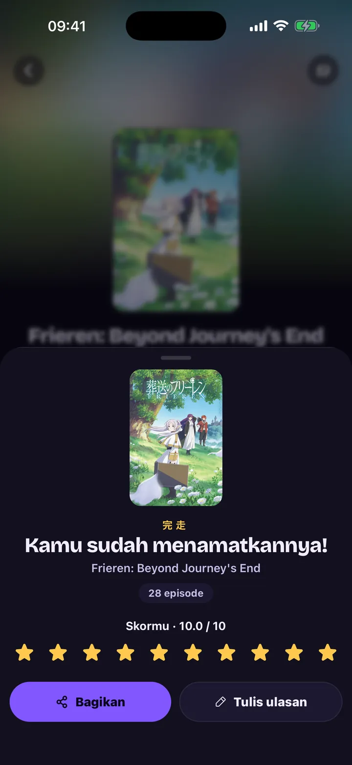 Kamu sudah menamatkannya: Frieren, 28 episode, skor 10 dari 10